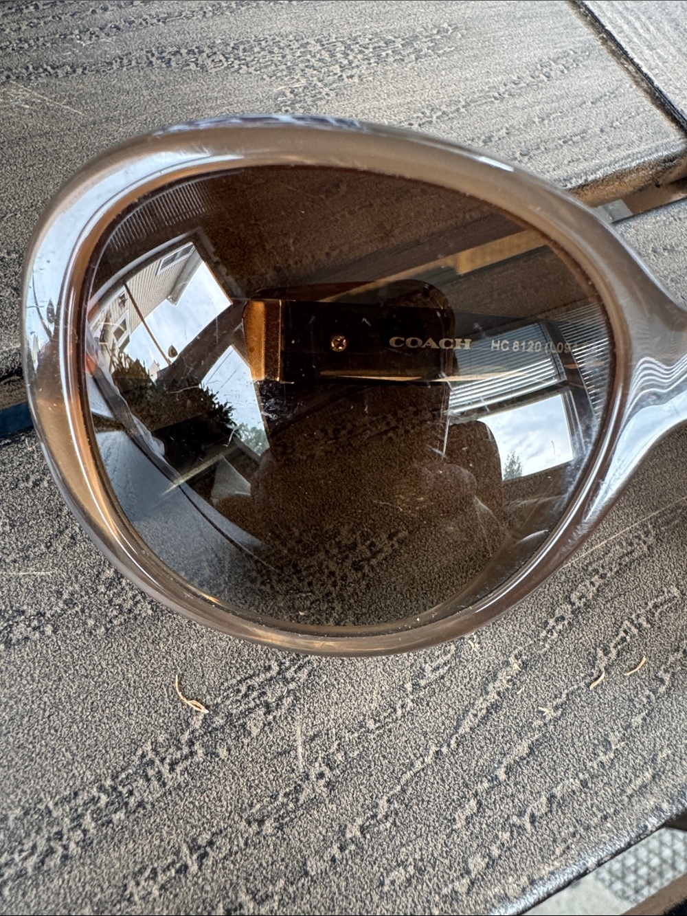 Coach Brown Round Oversized Sunglasses L094 Carter 5260T5 milky brown/navy - Picture 7 of 7